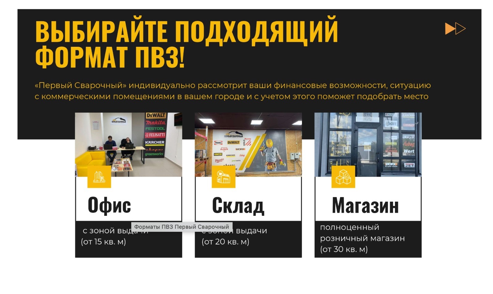 Форматы ПВЗ Первый сварочный