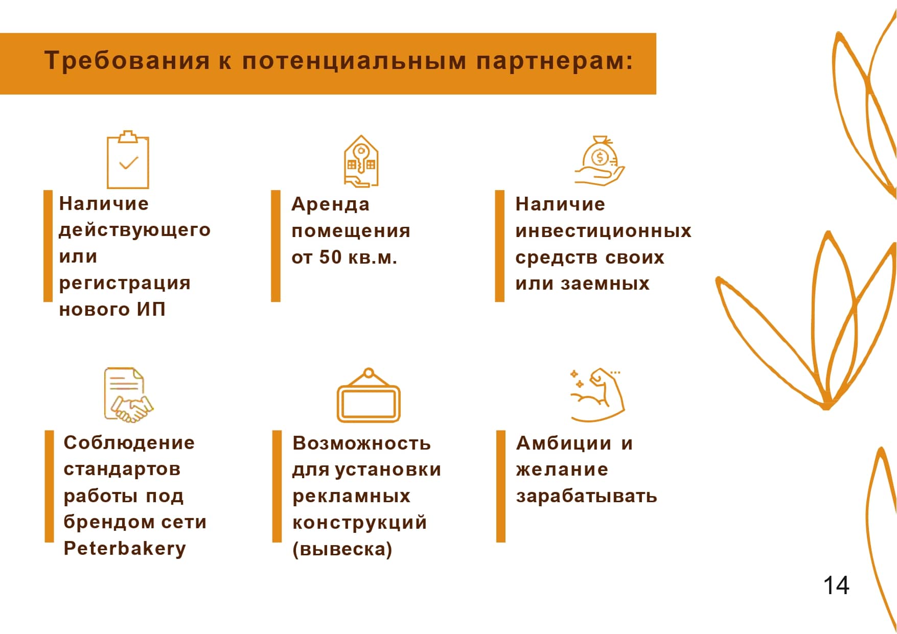 Требования к потенциальному франчайзи пекарни